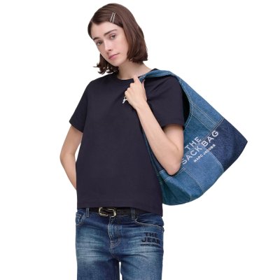 THE PATCHWORK DENIM SACK BAG